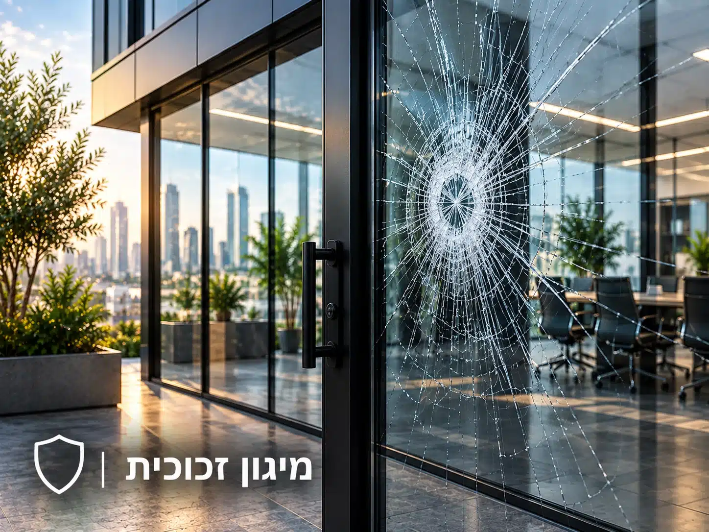 מיגון זכוכית